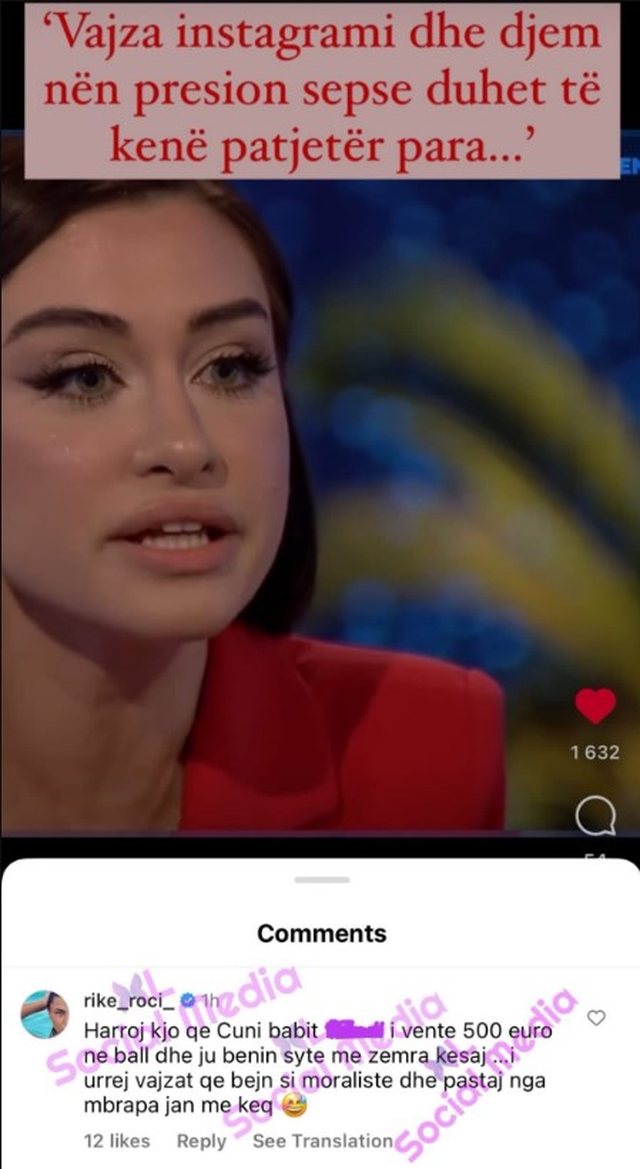 'Mos bëj si moraliste', Rike Roçi sulmon keq Dojna