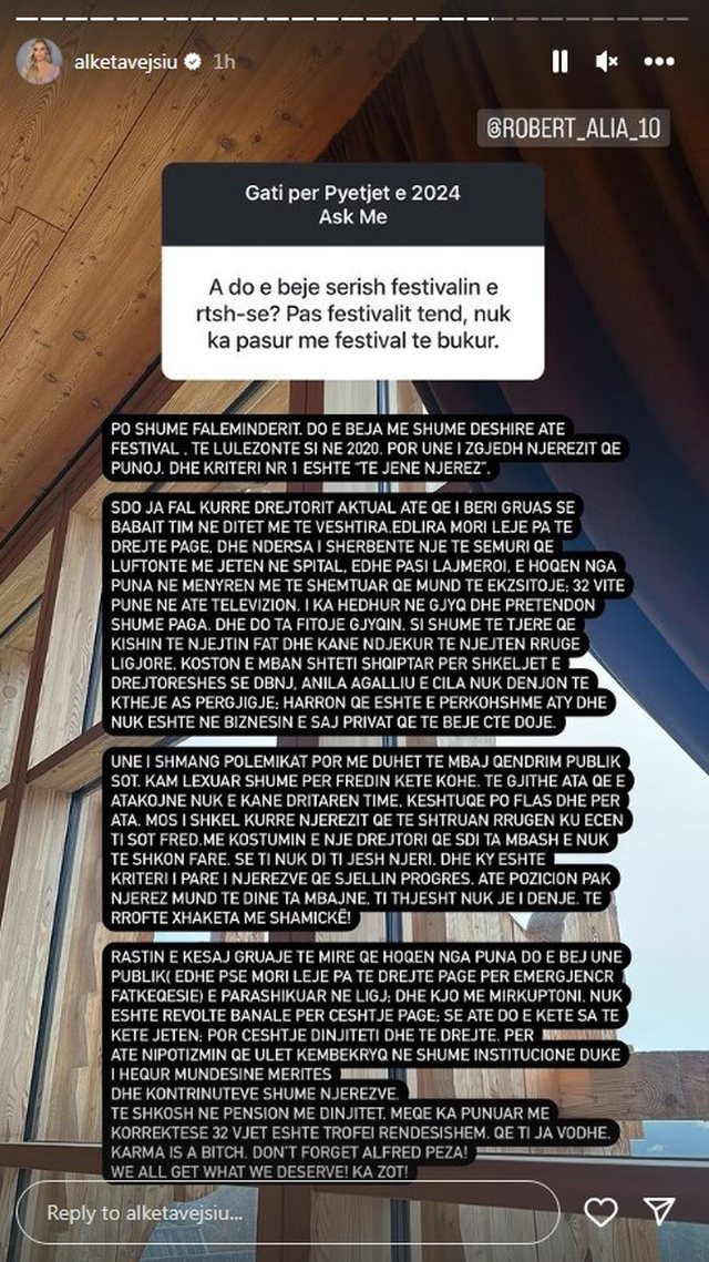 'S'do ta fal kurrë', Alketa Vejsiu shpërthen ndaj