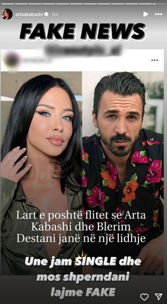 Arta Kabashi flet për lidhjen me Blerim Destanin