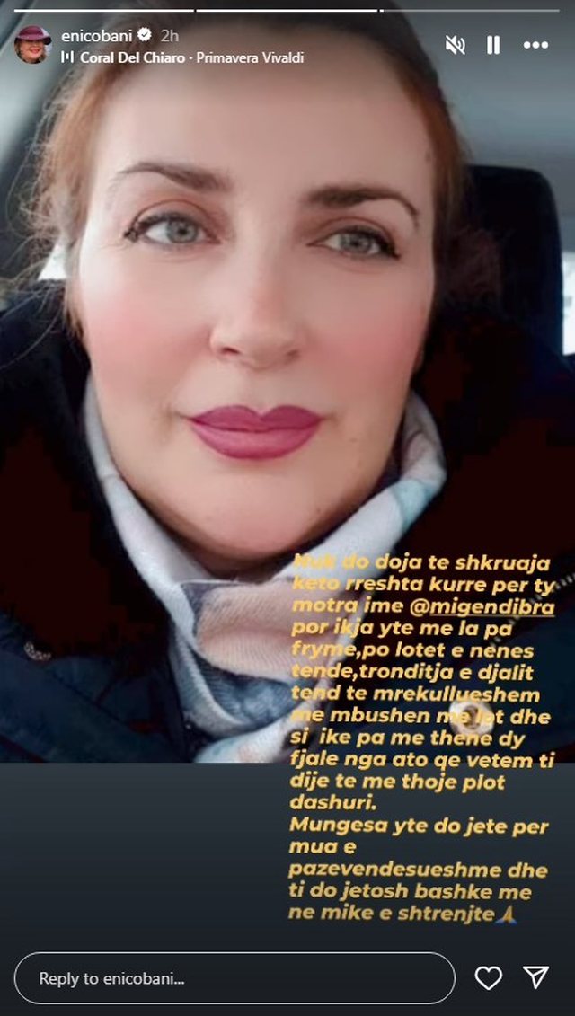 E trishtë/ Eni Çobani humb njeriun e dashur: U ndërpre në