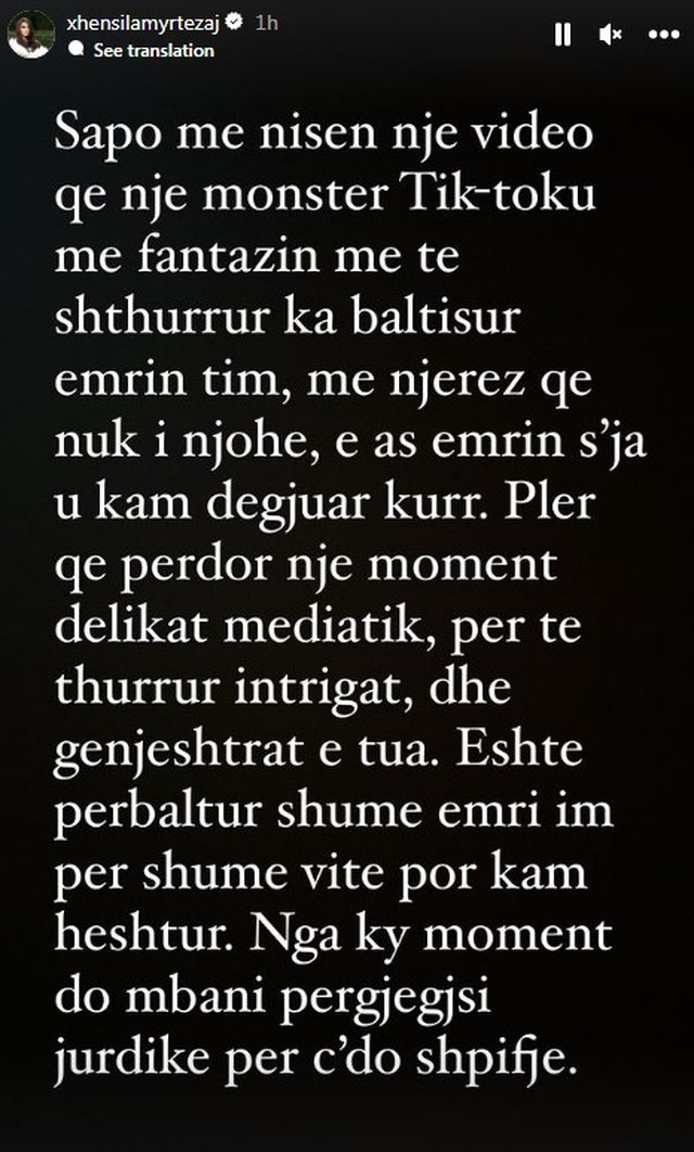 'Është përbaltur emri im', reagon Xhensila: Do mbani