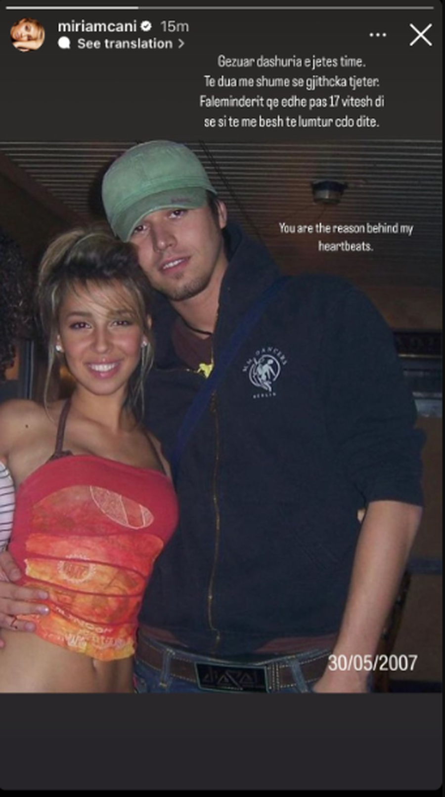 Miriami e uroi Albanin për Shën Valentin me një foto te 17