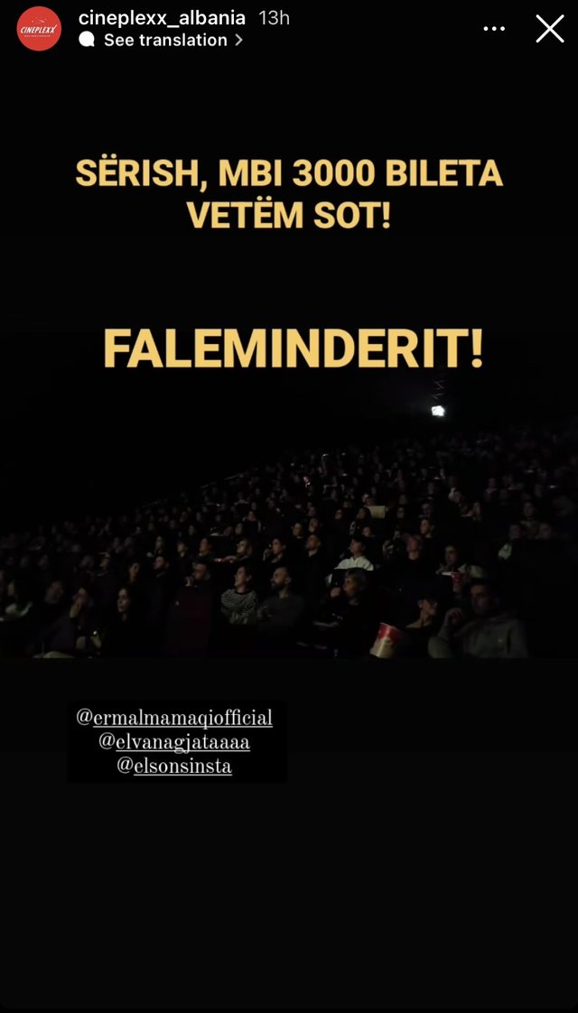 Prej 2 javësh në kinema, fluksi për të parë 2 Gisht