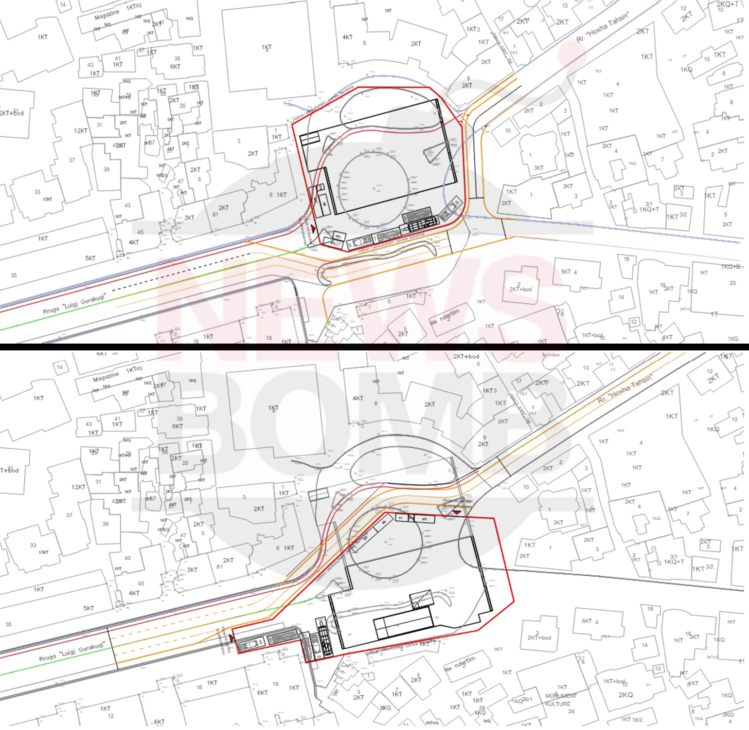 Faza e pare (siper) dhe faza e dyte (poshte) e punimeve