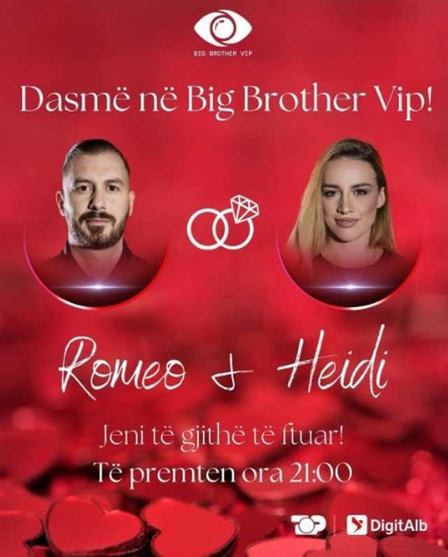 Dasmë në Big Brother, martohen Romeo dhe Heidi