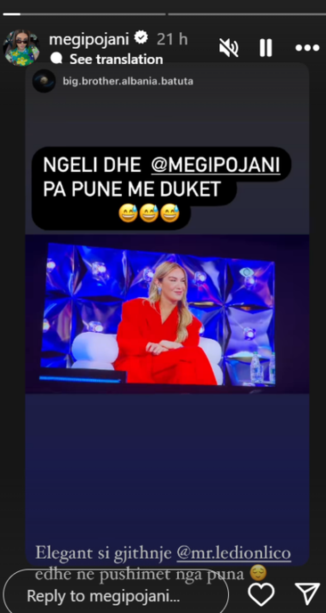 Habit Megi Pojani: Kur Ledion Liço të pushon nga puna…