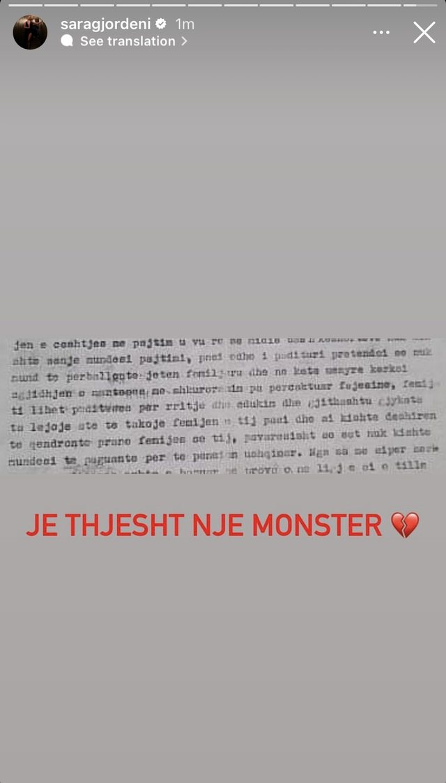 ‘Je një monstër’, Sara Gjordeni reagon me fakte pas