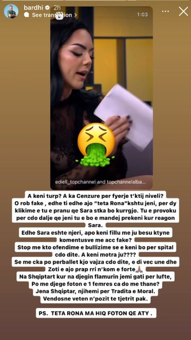 Gabriela e futi foton e tij në gjoks, reagon ashpër Bardhi: A