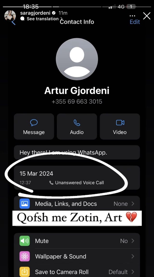 Sara Gjordeni reagon pas ndarjes nga jeta të të atit