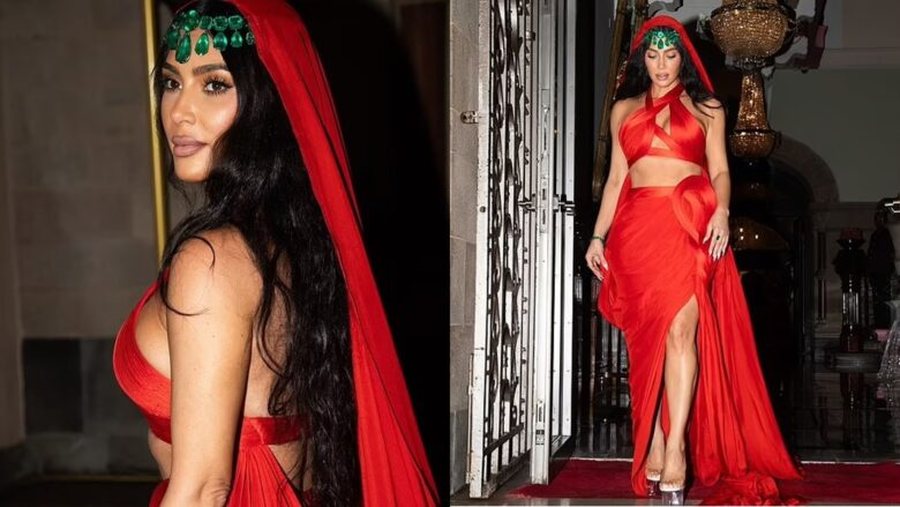 Kim Kardashian mahnit me veshjen e kuqe, teksa merr pjesë në