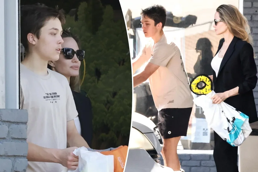 Si rrallëherë; Angeline Jolie shfaqet në publik me djalin Knox!!