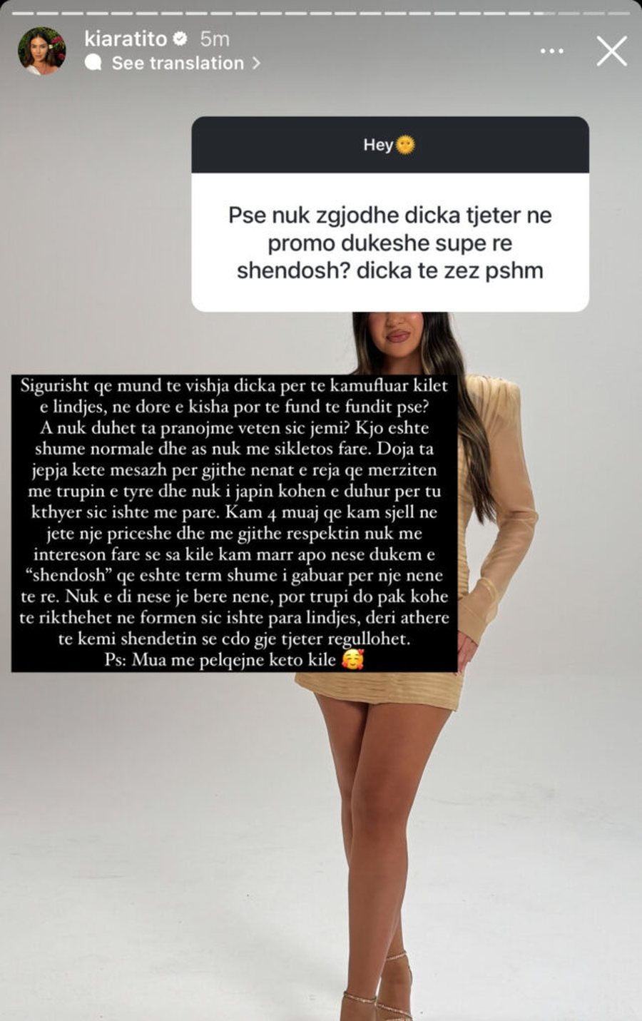 “Në promo dukesh super e shëndoshë”: Kiara Tito i