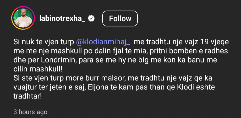 Shokon ish banori i BBV  Klodi ka tradhtuar Elijonën me një mashkull 