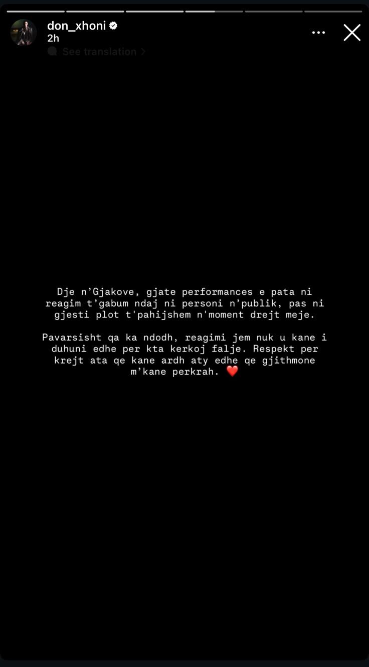 Don Xhoni pranon gabimin ndaj pjesmarrësit në koncert  kërkon falje për veprimin