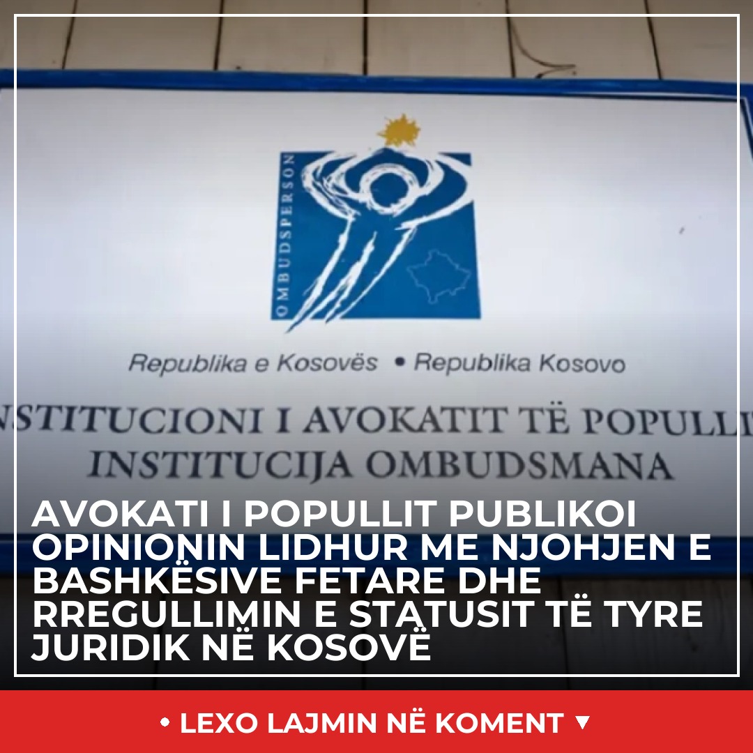 Avokati i Popullit publikoi Opinionin lidhur me njohjen e bashkësive fetare dhe rregullimin e statusit të tyre juridik në Kosovë